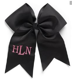 Monogrammed hair bow. Cheer bow with monogram. Hair ribbon with monogram.
