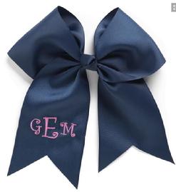 Monogrammed hair bow.  Cheer bow with monogram.  Hair ribbon with monogram.