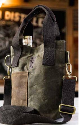 Double monogrammed wine tote