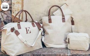 Weekender Tote is a prefect bag for a two to three day trip.  20"L x 10.5"W x 16.5"H