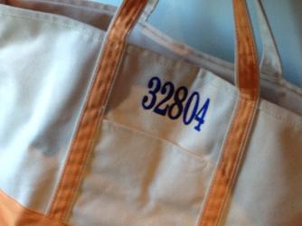 Monogrammed or personalized large canvas tote.  