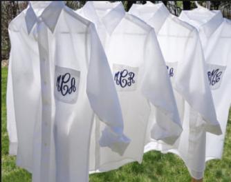 Monogrammed White Men's Button Down Shirt