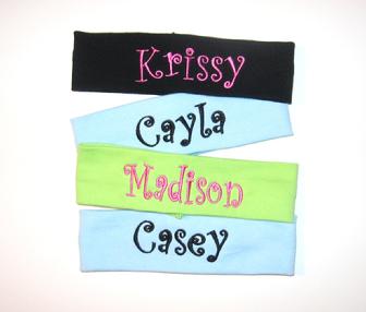monogrammed headbands
